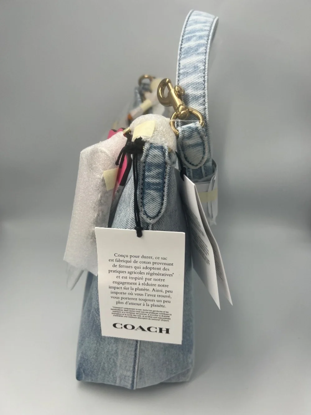 Laurel Shoulder Bag In Loved Denim With Charms